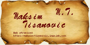 Maksim Tišanović vizit kartica